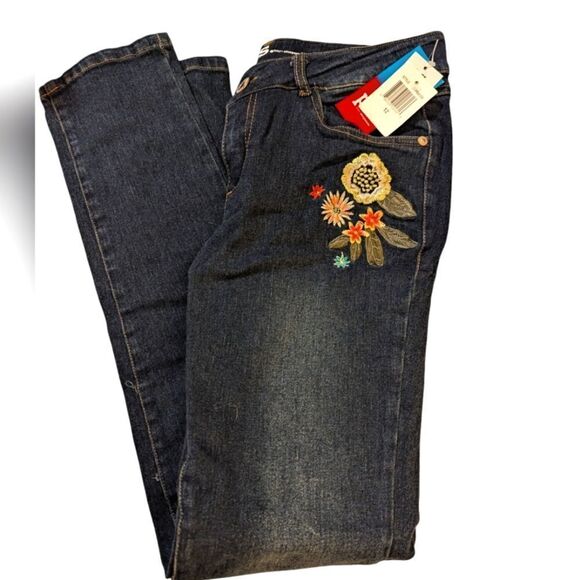 Aeropostale‎ Girls floral embroidered skinny jeans size 12 NWT - Picture 1 of 7
